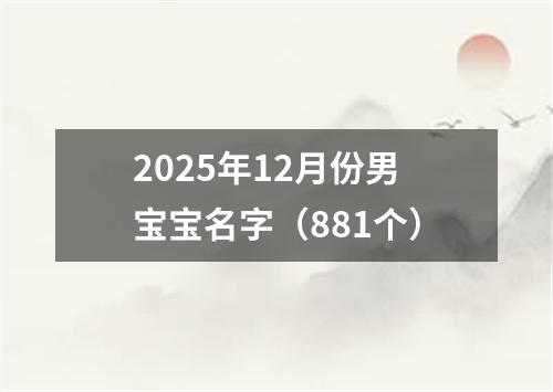 2025年12月份男宝宝名字（881个）