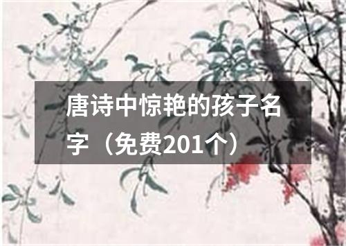 唐诗中惊艳的孩子名字（免费201个）