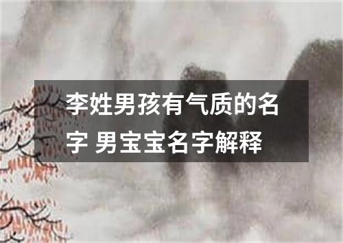 李姓男孩有气质的名字 男宝宝名字解释