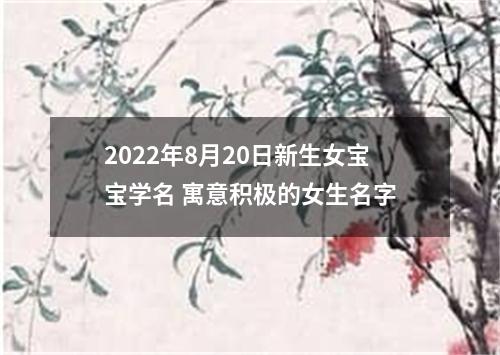 2022年8月20日新生女宝宝学名 寓意积极的女生名字