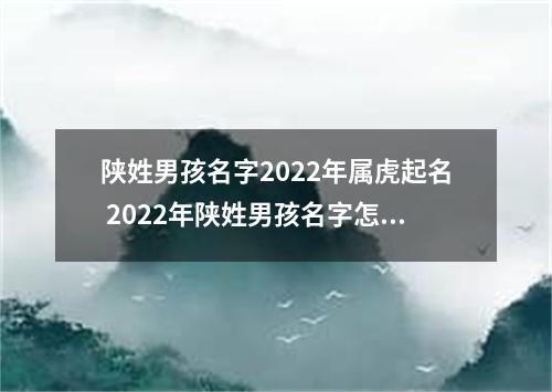 陕姓男孩名字2022年属虎起名 2022年陕姓男孩名字怎么起