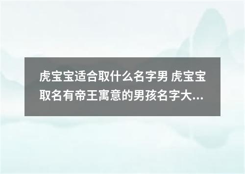 虎宝宝适合取什么名字男 虎宝宝取名有帝王寓意的男孩名字大全