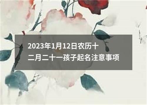 2023年1月12日农历十二月二十一孩子起名注意事项