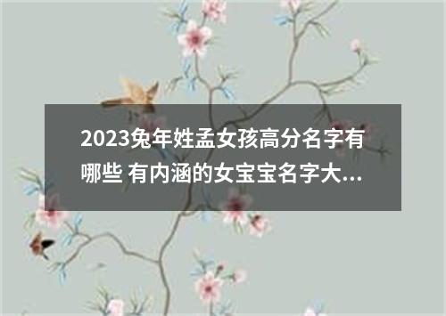 2023兔年姓孟女孩高分名字有哪些 有内涵的女宝宝名字大全