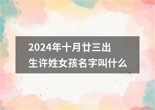 2024年十月廿三出生许姓女孩名字叫什么