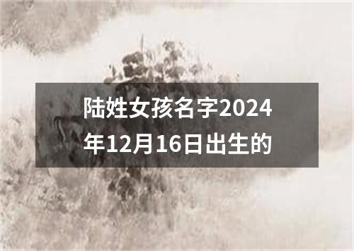陆姓女孩名字2024年12月16日出生的