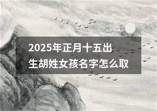 2025年正月十五出生胡姓女孩名字怎么取