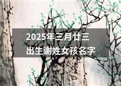 2025年三月廿三出生谢姓女孩名字