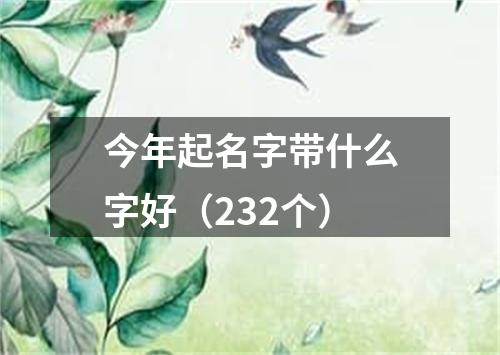 今年起名字带什么字好(232个)