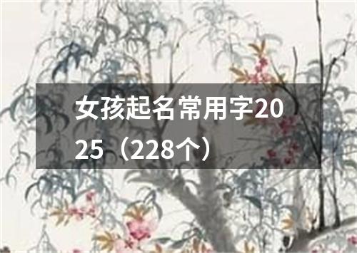 女孩起名常用字2025（228个）