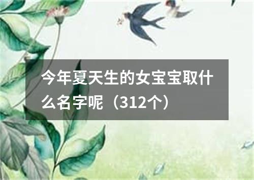 今年夏天生的女宝宝取什么名字呢（312个）