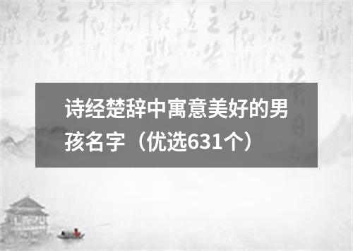 诗经楚辞中寓意美好的男孩名字（优选631个）