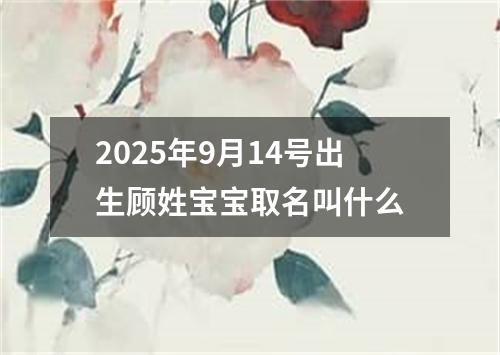 2025年9月14号出生顾姓宝宝取名叫什么