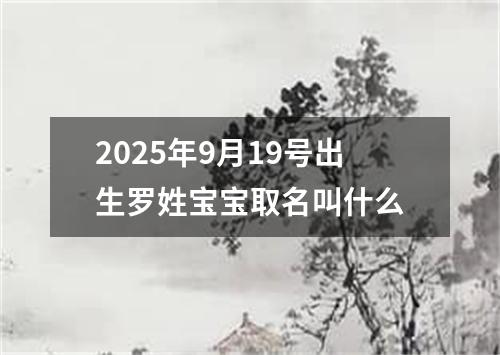 2025年9月19号出生罗姓宝宝取名叫什么