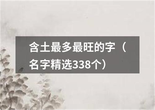 含土最多最旺的字（名字精选338个）
