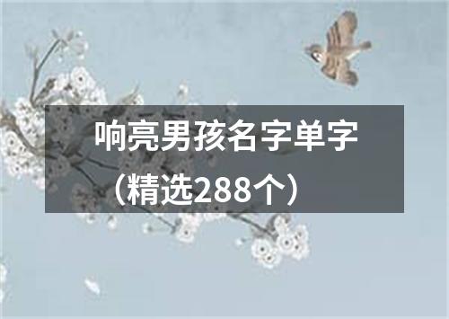 响亮男孩名字单字(精选288个)