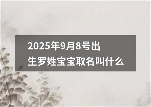 2025年9月8号出生罗姓宝宝取名叫什么