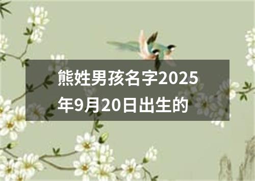 熊姓男孩名字2025年9月20日出生的