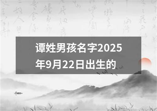 谭姓男孩名字2025年9月22日出生的
