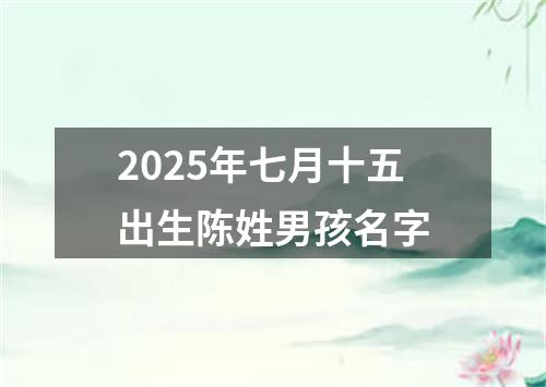 2025年七月十五出生陈姓男孩名字