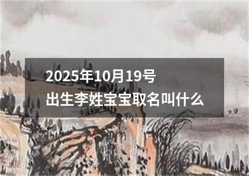 2025年10月19号出生李姓宝宝取名叫什么
