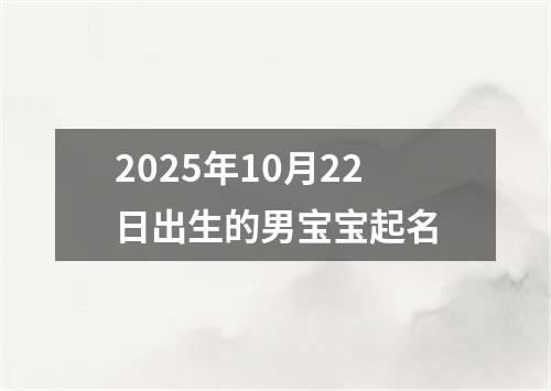 2025年10月22日出生的男宝宝起名
