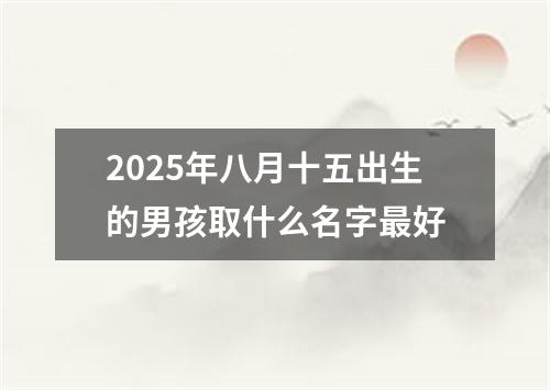 2025年八月十五出生的男孩取什么名字最好