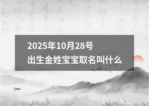 2025年10月28号出生金姓宝宝取名叫什么