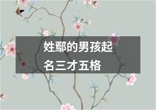 姓鄢的男孩起名三才五格