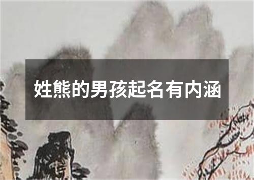 姓熊的男孩起名有内涵