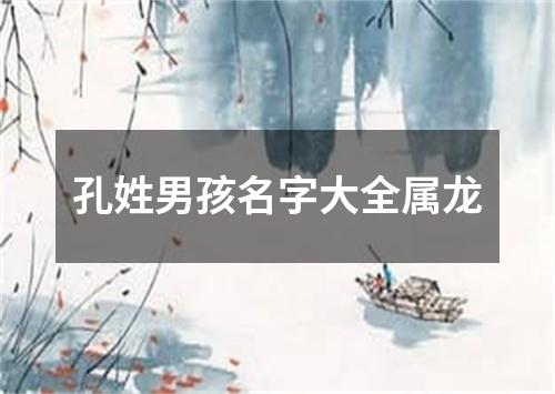 孔姓男孩名字大全属龙