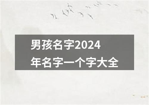 男孩名字2024年名字一个字大全