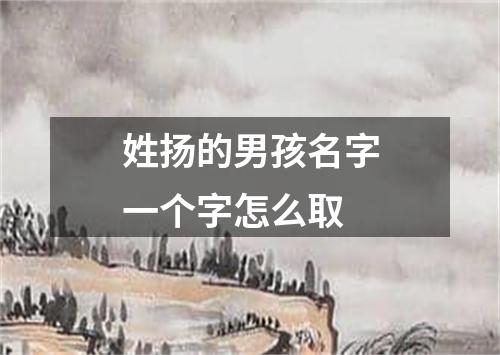 姓扬的男孩名字一个字怎么取