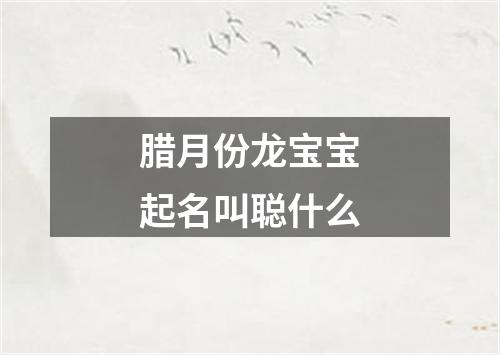 腊月份龙宝宝起名叫聪什么