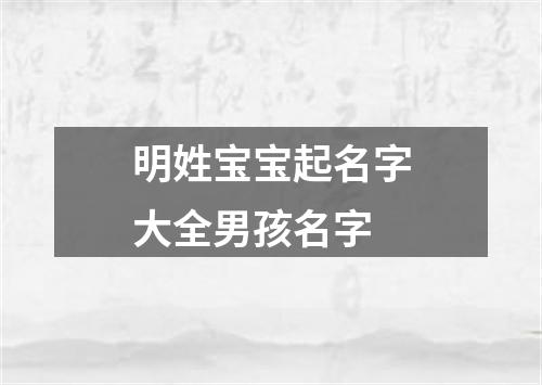 明姓宝宝起名字大全男孩名字
