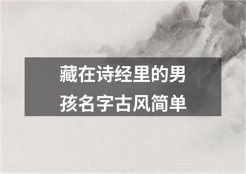 藏在诗经里的男孩名字古风简单