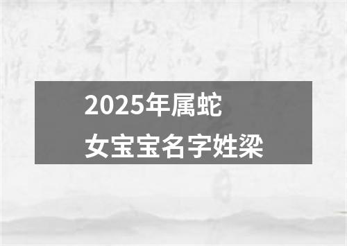 2025年属蛇女宝宝名字姓梁
