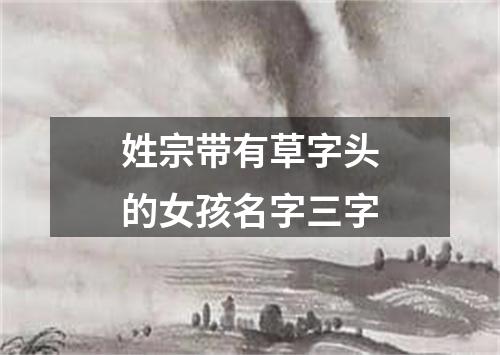 姓宗带有草字头的女孩名字三字