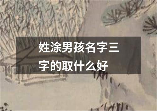 姓涂男孩名字三字的取什么好
