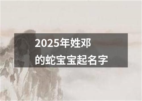 2025年姓邓的蛇宝宝起名字